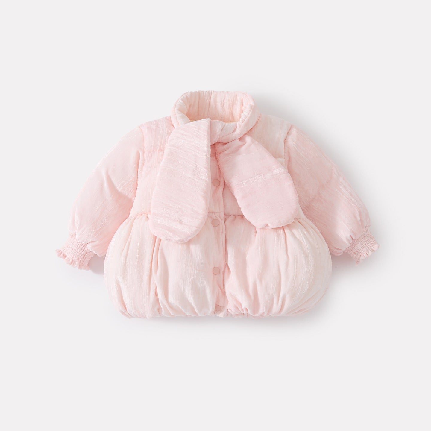 Fleece-Lined Thick Velvet Cotton Coat Set for Baby Girls, Two-Piece Outfit with Bottoms