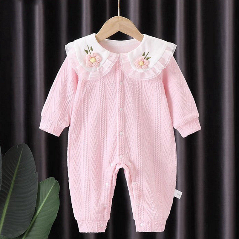 Baby Girl Romper Long Sleeve Infant Bodysuit Double Layer Seamless