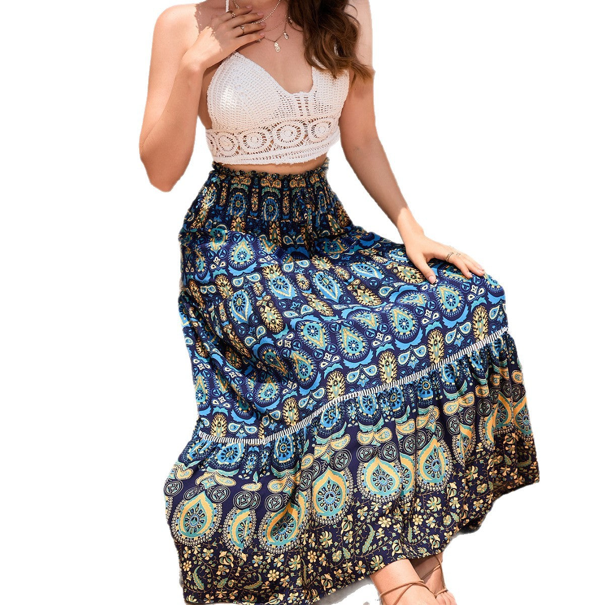 High waisted loose skirt for women