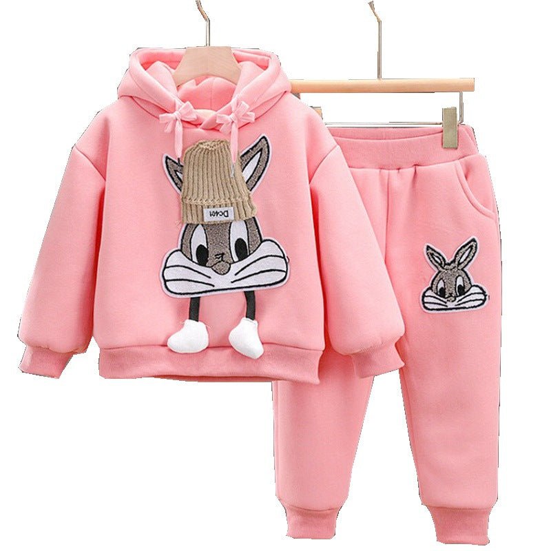 Chic Kids' Casual Hoodie Set,Two-Piece Outfit for Girls