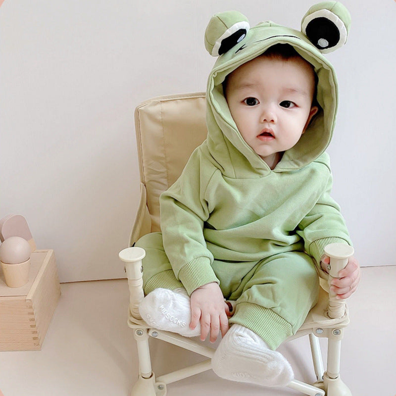 Cute Baby Onesie Long Sleeve Hooded Outfit for Boys and Girls Newborn