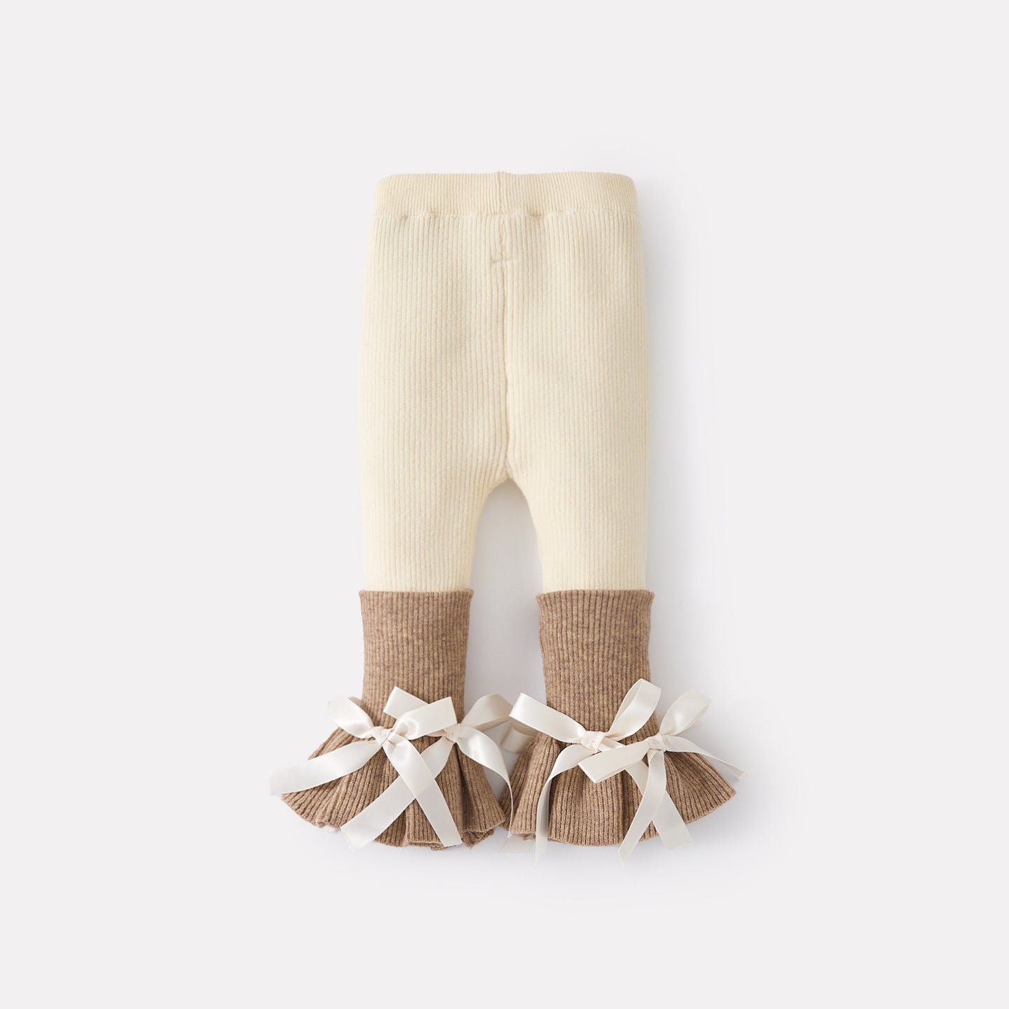 Baby Girls Fleece Lined Thick Knit Pants Cute Bow Bottoming Pants for Toddlers