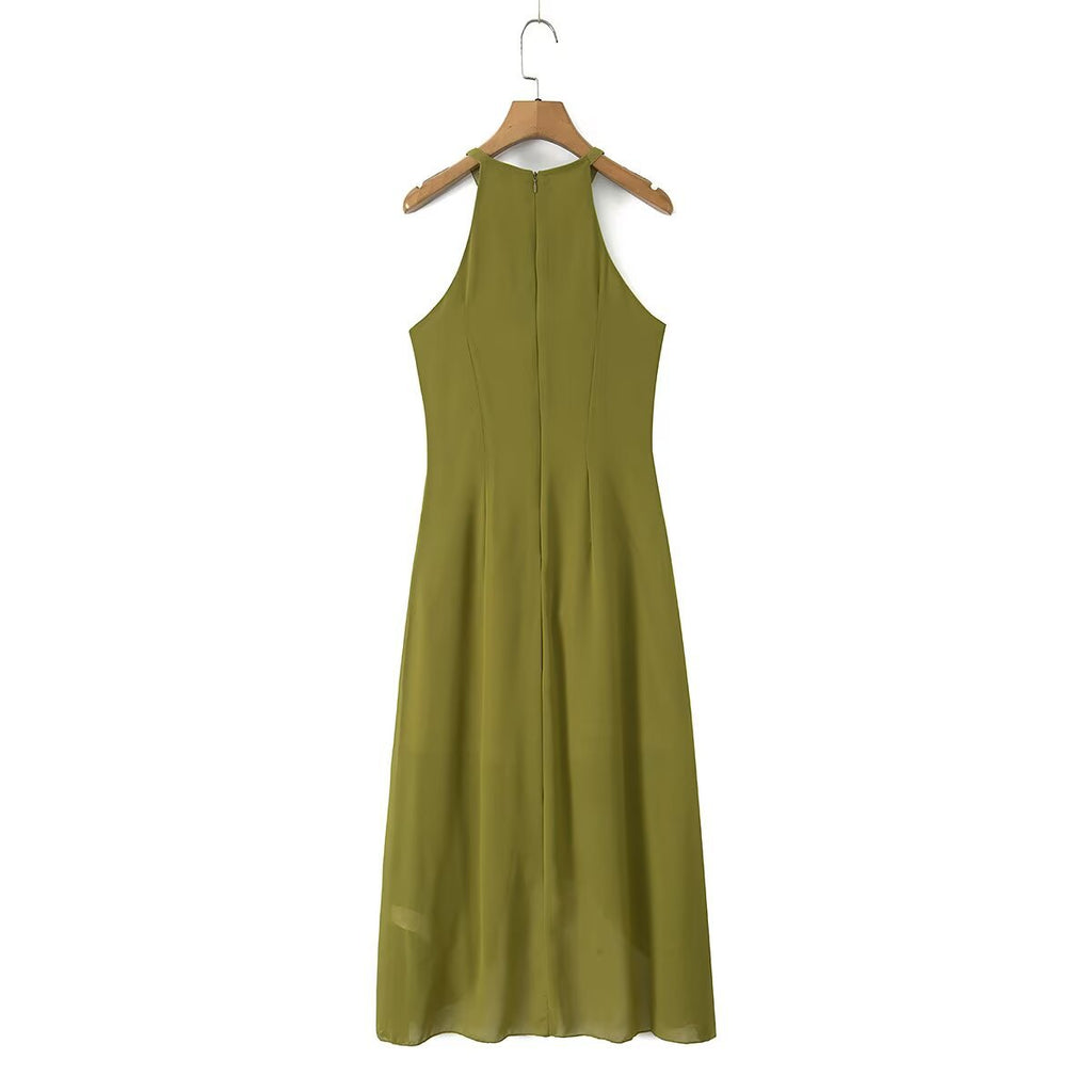 Mesh fabric layered decoration cake neck dress