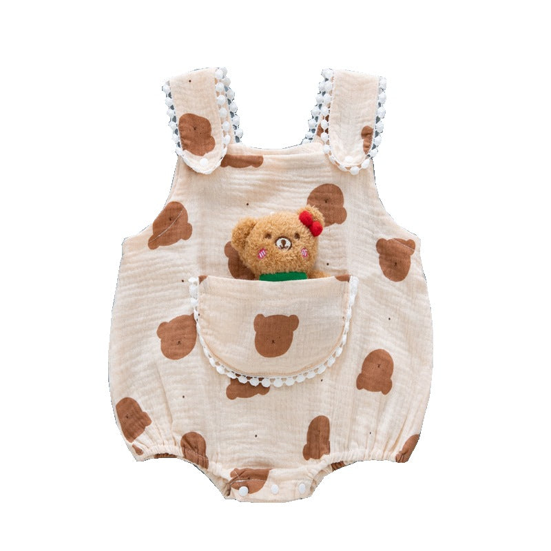Cute Baby Triangular Romper Infant Bodysuit Newborn Cotton Muslin Onesie
