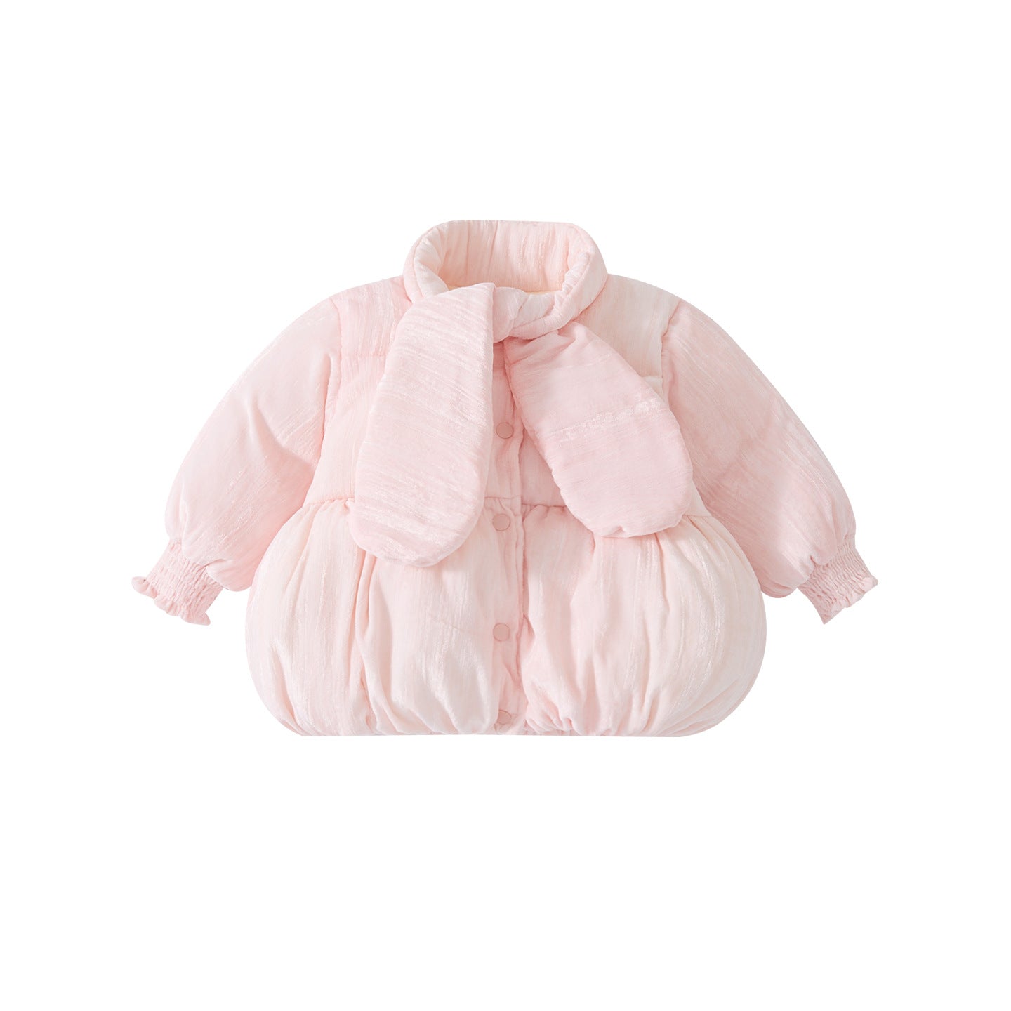 Fleece-Lined Thick Velvet Cotton Coat Set for Baby Girls, Two-Piece Outfit with Bottoms