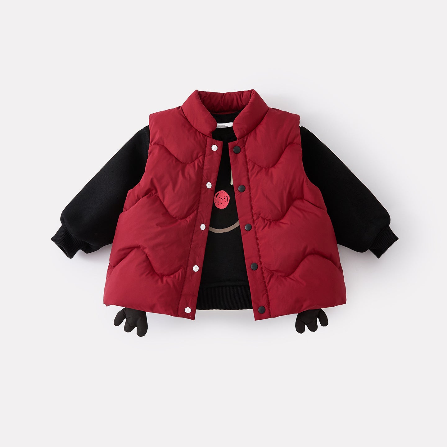 Thickened Vest Set for Toddlers and Babies, Boys' Outerwear with Fleece Hoodie and Pants