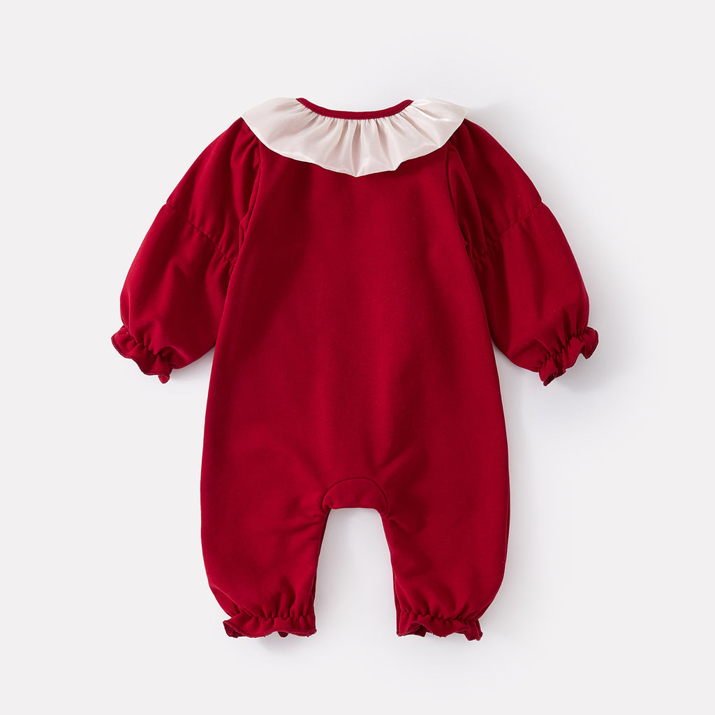 Stylish Patchwork Bodysuit for Newborns, Long Sleeve Crawling Suit
