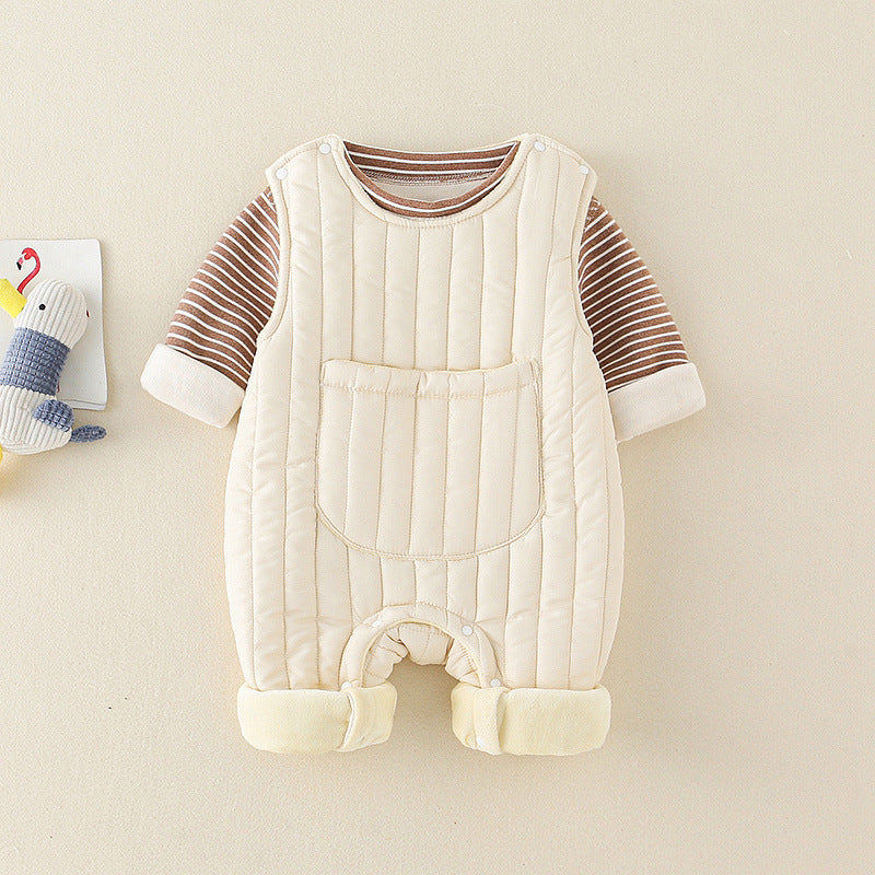 Two-Piece Set Fleece-Lined Thickened Pants for Boys and Girls
