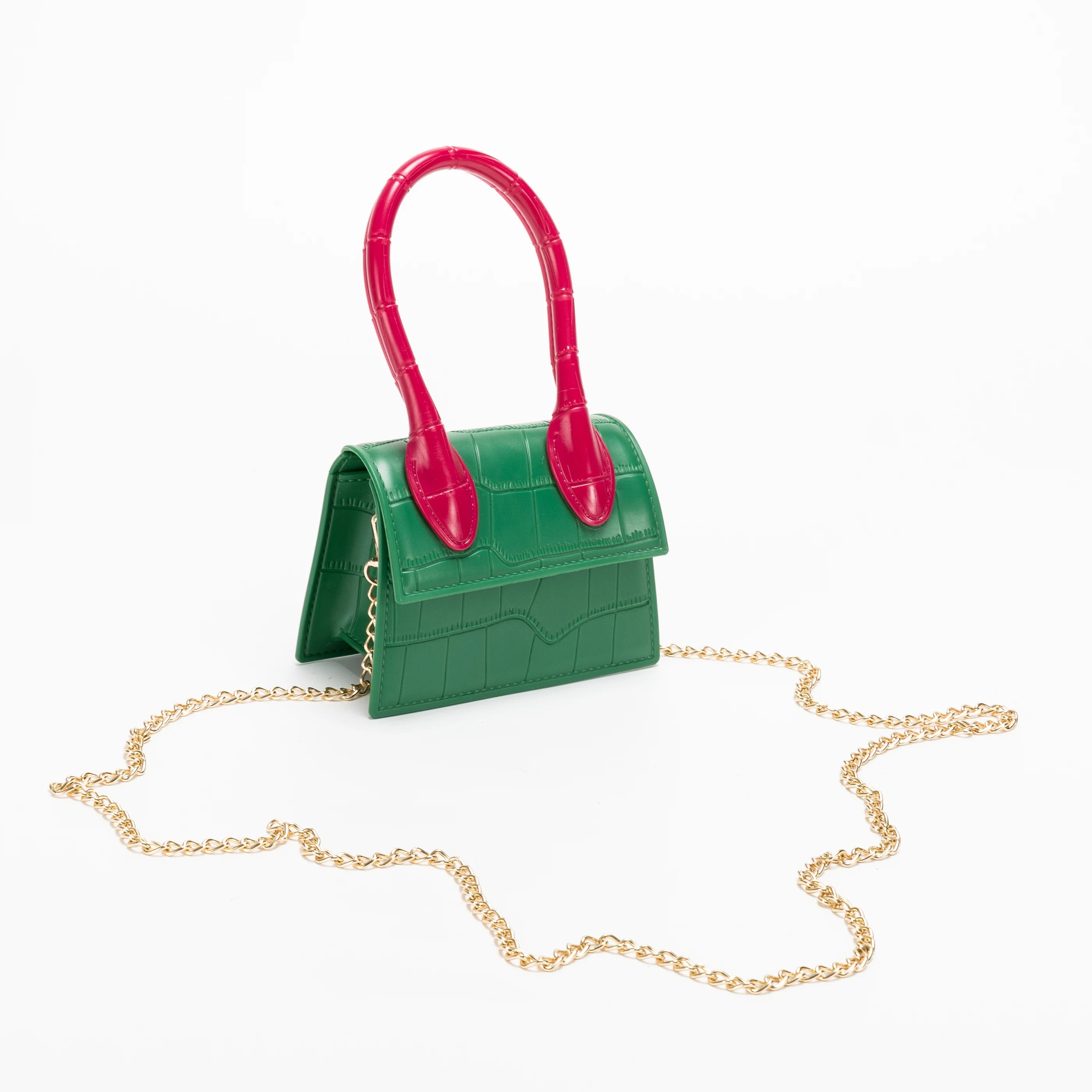 Fashion Crocodile Pattern PVC Women Top Handle Purse Jelly Color Brand Crossbody Bag  Summer Mini Beach Handbag