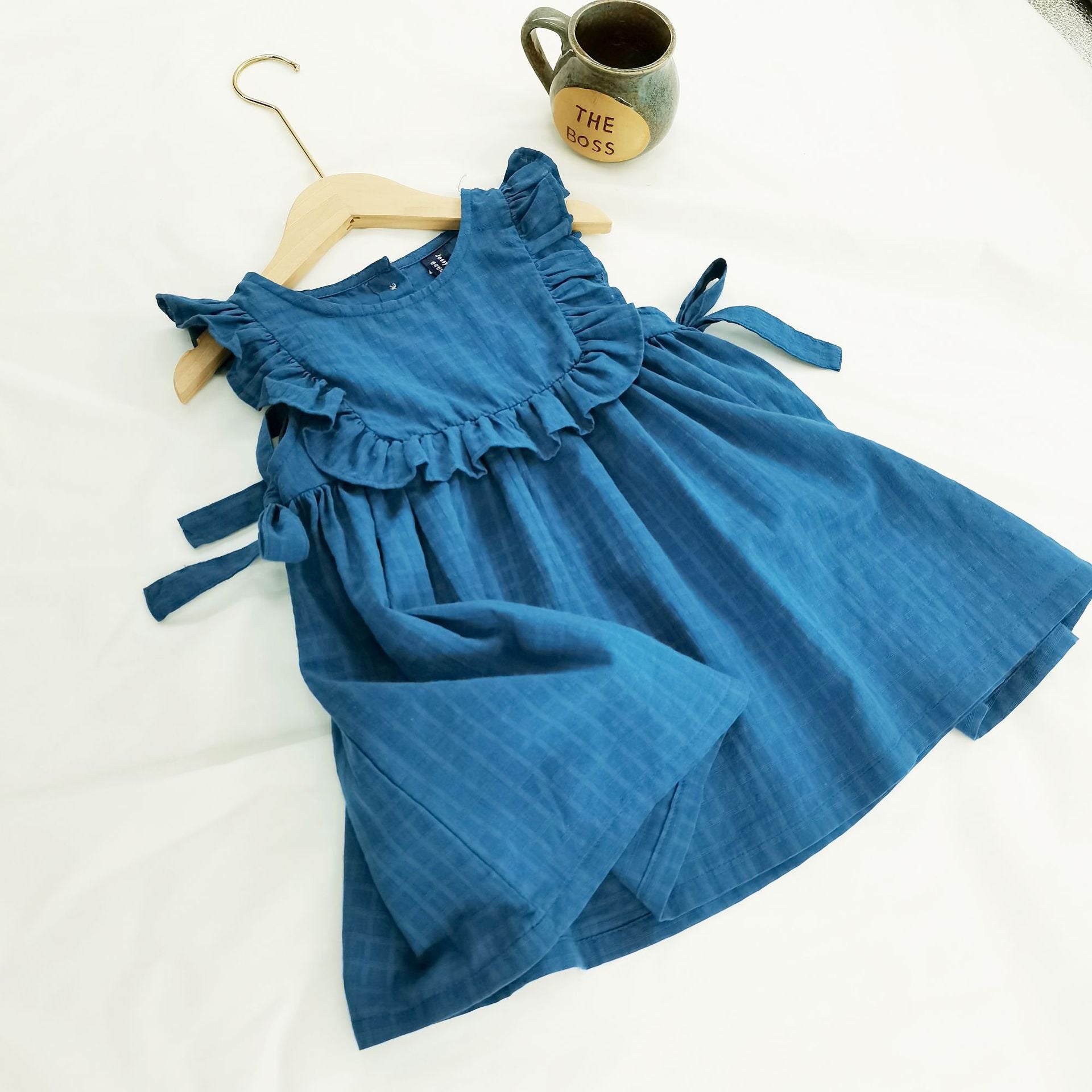 Cute ruffled sweet bow princess dress