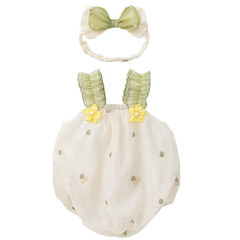 Newborn Baby Girl Triangular Romper, Princess Style, Sleeveless Bodysuit, Lightweight Onesie