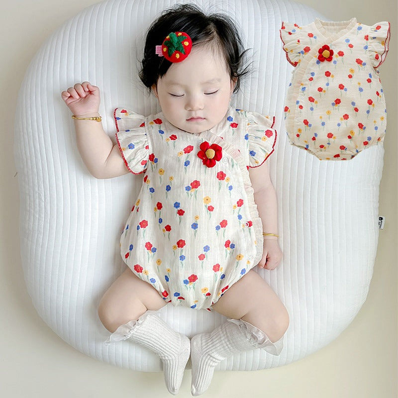 Baby Girl Triangular Romper Infant Bodysuit Newborn Baby Onesie Lightweight