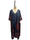 Dragon print beach vacation long dress outerwear