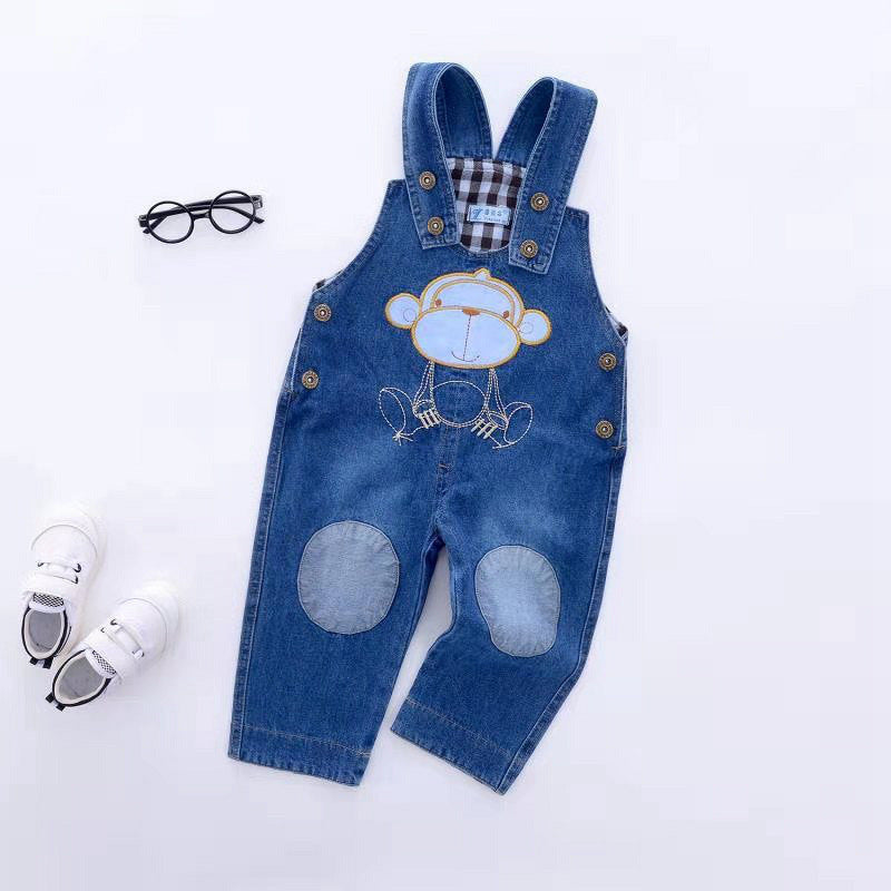 Children's Denim Pants Unisex Baby Overalls Infant Jumpsuit Toddler Coverall Loose Adjustable