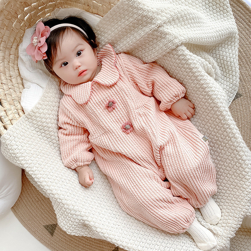 Baby Romper Princess Style Girls' Bodysuit Thickened Warm Newborn Outfit