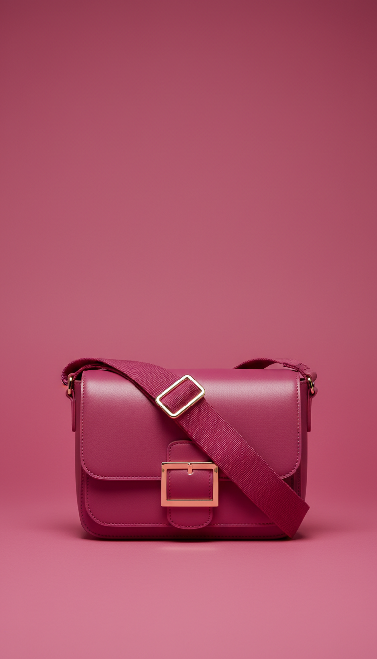 Magenta Buckle Crossbody Bag