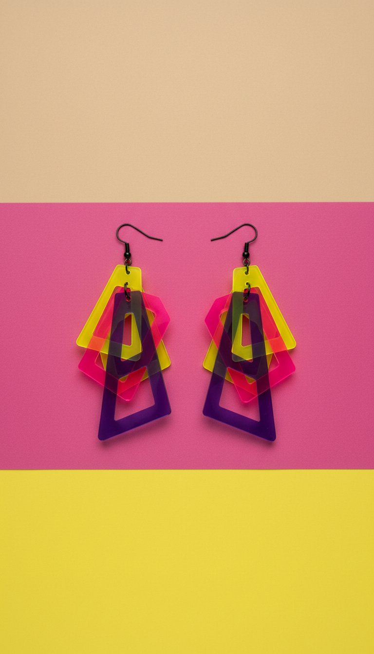 Neon Acrylic Statement Earrings